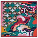 Giorgia (green/pink) - soft and lightweight Italian foulard from pure silk  - Fratelli Orsini - Luxury Italian Scarf - Handmade in Italy - 2