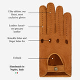 Marcello (brown) – Luxurious Italian peccary driving gloves