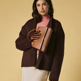 Federica (cognac) - Italian calf leather women's crossbody bag (with shoulder strap)