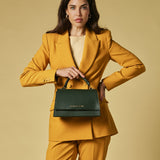 Federica (green) - Italian calf leather women's crossbody bag (with shoulder strap)