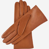 Isabella (cognac) - Italian lambskin leather gloves with cashmere lining & touchscreen feature - Fratelli Orsini - Luxury Leather Gloves - Handmade in Italy - 2