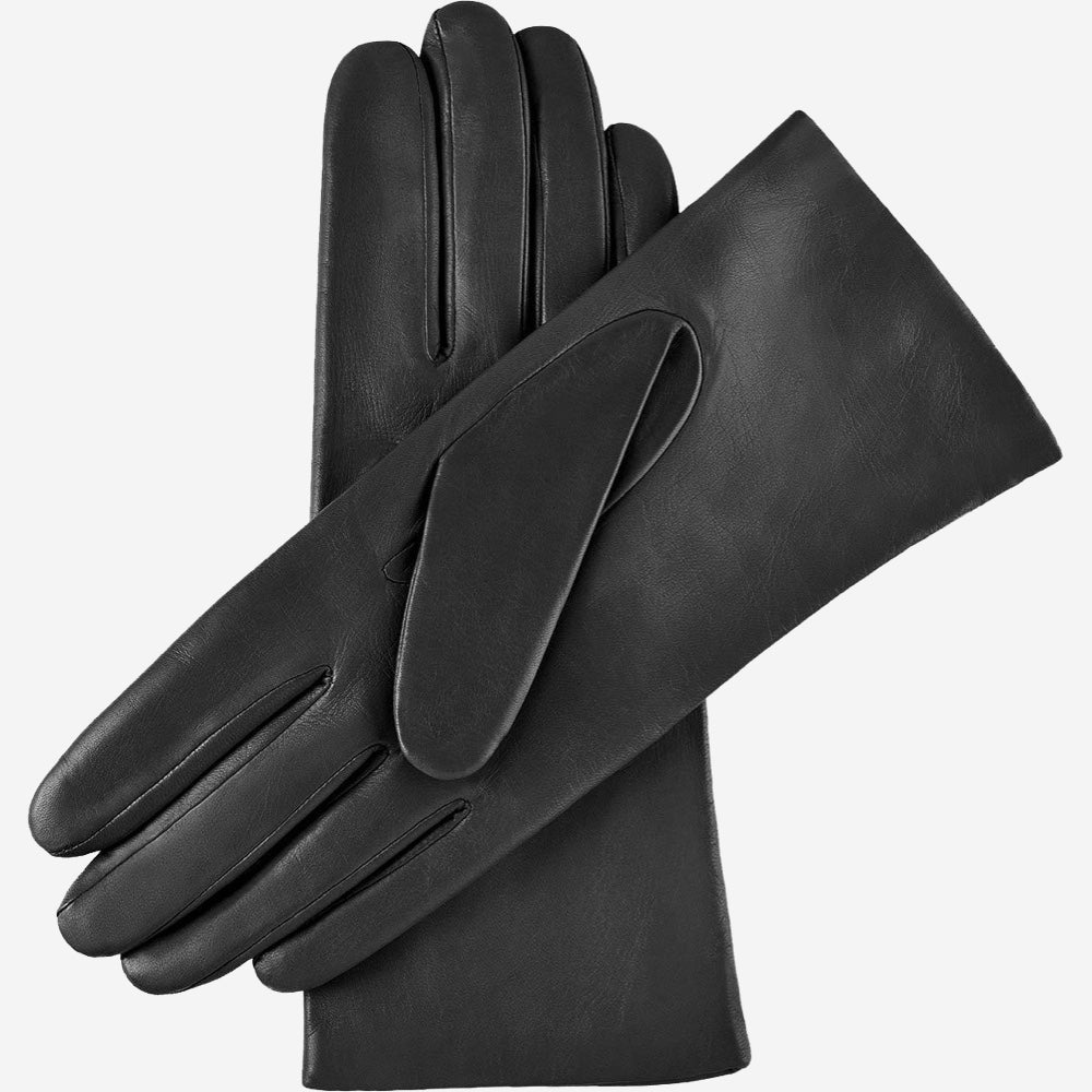 Isabella (black) - Italian lambskin leather gloves with cashmere lining - Fratelli Orsini - Luxury Leather Gloves - Handmade in Italy - 2