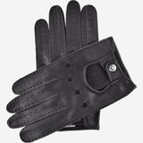 Leonardo (black) - Italian driving gloves made of American deerskin leather - Fratelli Orsini - Luxury Driving Gloves - Handmade in Italy - 1