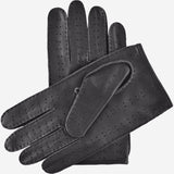 Leonardo (black) - Italian driving gloves made of American deerskin leather - Fratelli Orsini - Luxury Driving Gloves - Handmade in Italy - 2