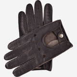 Leonardo (dark brown) - Italian driving gloves made of American deerskin leather - Fratelli Orsini - Luxury Driving Gloves - Handmade in Italy - 1