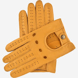 Leonardo (yellow) - Italian driving gloves made of American deerskin leather - Fratelli Orsini - Luxury Leather Gloves - Handmade in Italy - 1