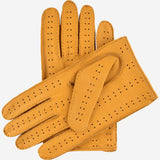 Leonardo (yellow) - Italian driving gloves made of American deerskin leather - Fratelli Orsini - Luxury Leather Gloves - Handmade in Italy - 2