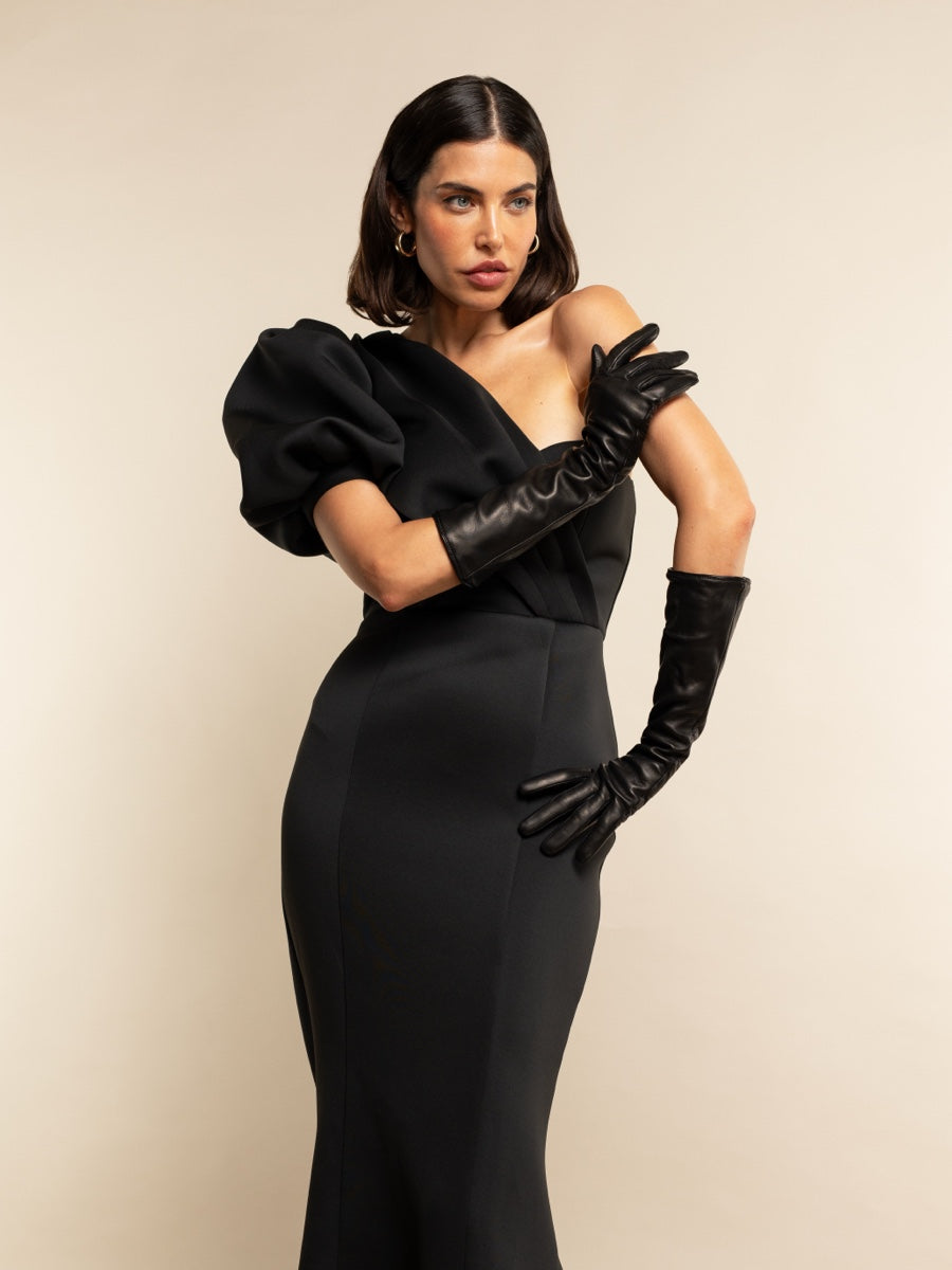 Leonora (black) - Italian cashmere lined 8-button length leather gloves
- Fratelli Orsini - Luxury Leather Gloves - Handmade in Italy - 4