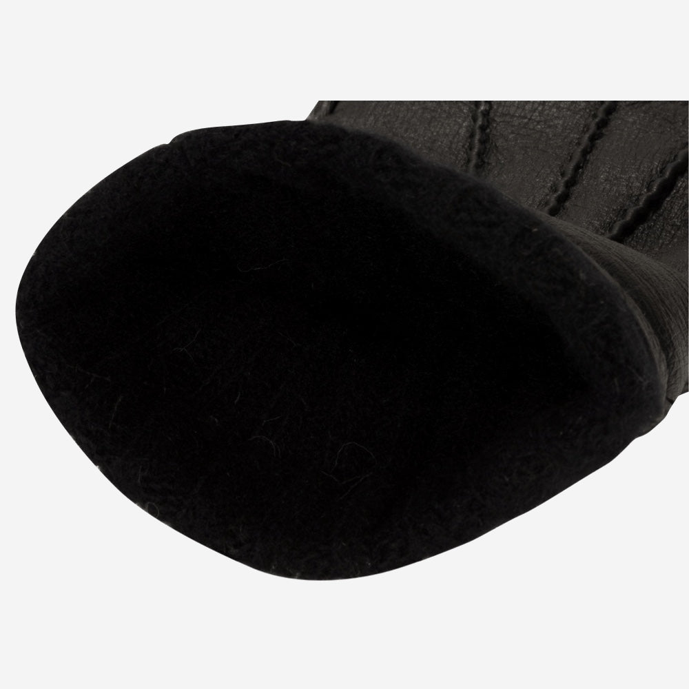 Lorenzo (black) - Italian gloves made of American deerskin leather with cashmere lining - Fratelli Orsini - Luxury Leather Gloves - Handmade in Italy - 3