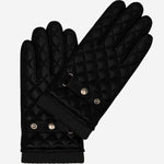 Luca (black) - Italian lambskin leather gloves with cashmere lining and checkered pattern - Fratelli Orsini - Luxury Leather Gloves - Handmade in Italy - 1
