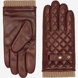 Luca (brown) - Italian lambskin leather gloves with cashmere lining and checkered pattern - Fratelli Orsini - Luxury Leather Gloves - Handmade in Italy - 2