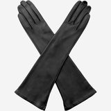 Lucia (black) - Italian unlined 12-button length leather opera gloves - Fratelli Orsini - Luxury Leather Gloves - Handmade in Italy - 1