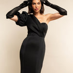 Lucia (black) - Italian unlined 12-button length leather opera gloves - Fratelli Orsini - Luxury Leather Gloves - Handmade in Italy - 2