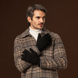 Luciano (black) - Handmade Italian knitted wool gloves with luxurious cashmere lining - Fratelli Orsini - Luxury Leather Gloves - Handmade in Italy - 4