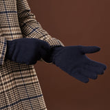 Luciano (dark blue) - Handmade Italian knitted wool gloves with luxurious cashmere lining - Fratelli Orsini - Luxury Leather Gloves - Handmade in Italy - 5
