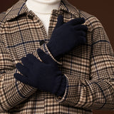 Luciano (dark blue) - Handmade Italian knitted wool gloves with luxurious cashmere lining - Fratelli Orsini - Luxury Leather Gloves - Handmade in Italy - 7