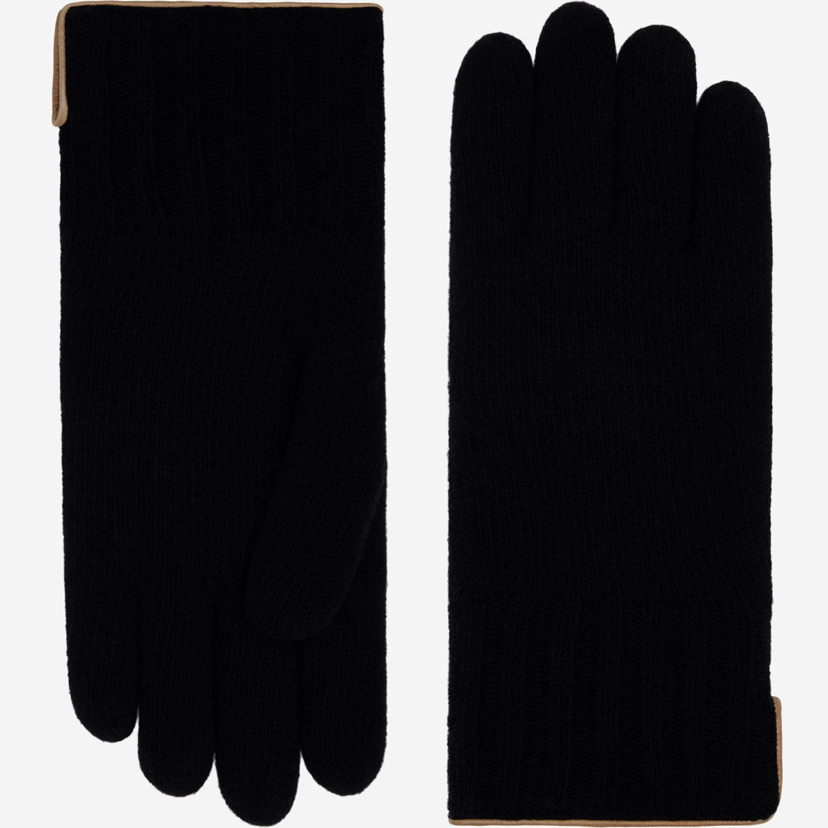 Luciano (black) - Handmade Italian knitted wool gloves with luxurious cashmere lining - Fratelli Orsini - Luxury Leather Gloves - Handmade in Italy - 1