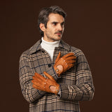 Marcello (brown) – Luxurious Italian peccary driving gloves - Fratelli Orsini - Luxury Leather Gloves - Handmade in Italy - 4