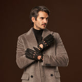Marcello (black) – Luxurious Italian peccary driving gloves - Fratelli Orsini - Luxury Leather Gloves - Handmade in Italy - 4