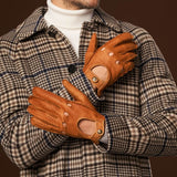 Marcello (brown) – Luxurious Italian peccary driving gloves - Fratelli Orsini - Luxury Leather Gloves - Handmade in Italy - 8