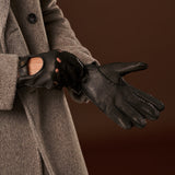 Marcello (black) – Luxurious Italian peccary driving gloves - Fratelli Orsini - Luxury Leather Gloves - Handmade in Italy - 8