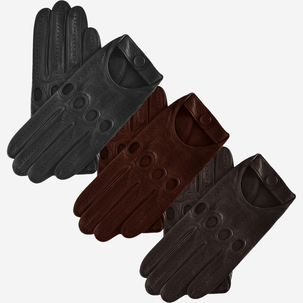 Italian lambskin leather driving gloves - Fratelli Orsini - Luxury Driving Gloves - Handmade in Italy - 1