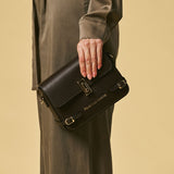 Mirella (dark brown) - Italian calf leather women's crossbody bag (with shoulder strap)