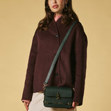 Mirella (green) - Italian calf leather women's crossbody bag (with shoulder strap)