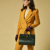Oriana (green) - Italian calf leather women's handbag (with shoulder strap)