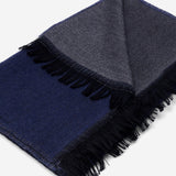 Romeo (blue/grey) - warm and soft scarf from 100% wool - Fratelli Orsini - Luxury Wool Scarf - Handmade in Italy - 4