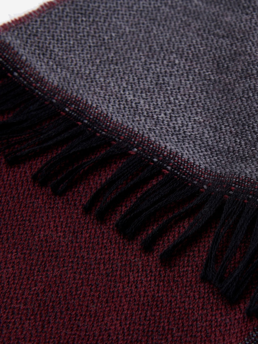 Romeo (red/grey) - warm and soft scarf from 100% wool - Fratelli Orsini - Luxury Wool Scarf - Handmade in Italy - 5