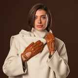 Raffaella (brown) – Luxurious Italian peccary driving gloves - Fratelli Orsini - Luxury Leather Gloves - Handmade in Italy - 4