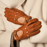 Raffaella (brown) – Luxurious Italian peccary driving gloves - Fratelli Orsini - Luxury Leather Gloves - Handmade in Italy - 5
