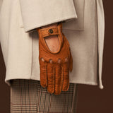 Raffaella (brown) – Luxurious Italian peccary driving gloves - Fratelli Orsini - Luxury Leather Gloves - Handmade in Italy - 6