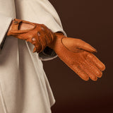 Raffaella (brown) – Luxurious Italian peccary driving gloves - Fratelli Orsini - Luxury Leather Gloves - Handmade in Italy - 9