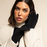 Silvia (black) - suede leather gloves with luxurious cashmere lining - Fratelli Orsini - Luxury Leather Gloves - Handmade in Italy - 6