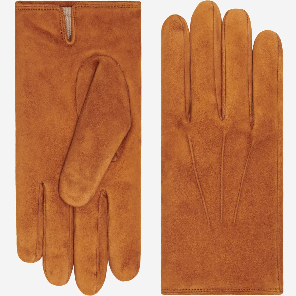 Silvia (cognac) - suede leather gloves with luxurious cashmere lining - Fratelli Orsini - Luxury Leather Gloves - Handmade in Italy - 1