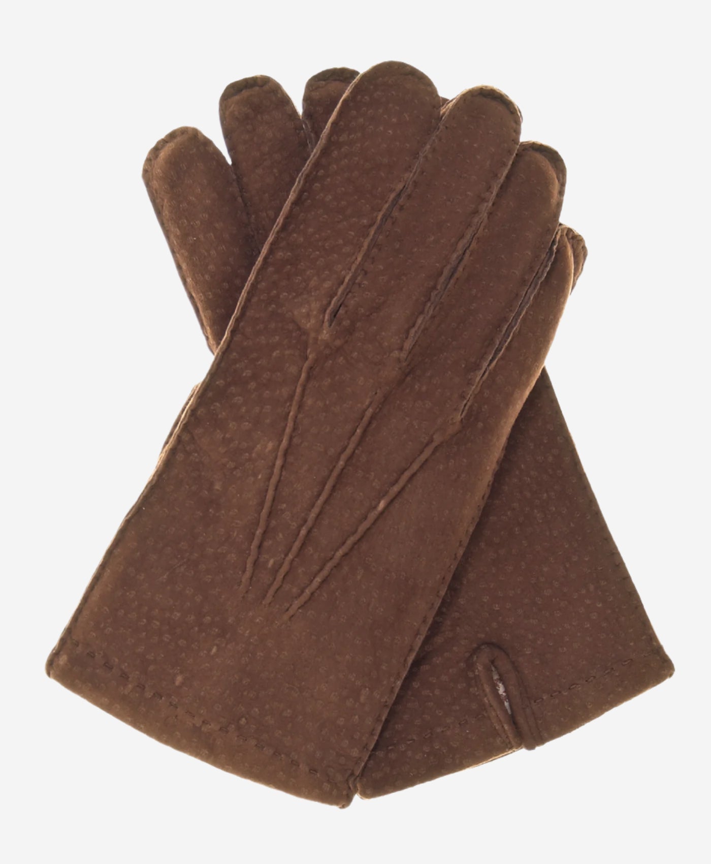 CA0395 (coffee) - Handsewn Italian Cashmere Lined Men's Carpincho Dress Gloves - Leather Gloves Online - Luxury Leather Gloves - 1