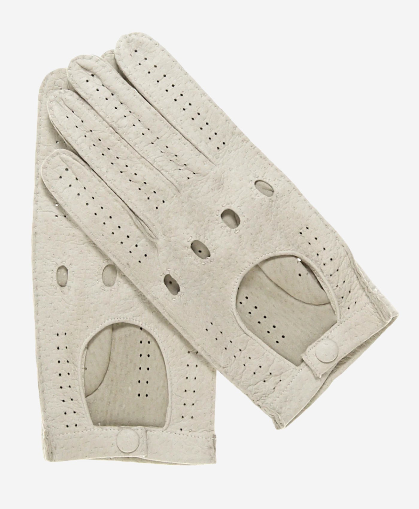 CA3335 (alabaster) - Handsewn Italian Peccary Men's Driving Gloves - Leather Gloves Online - Luxury Leather Gloves - 1