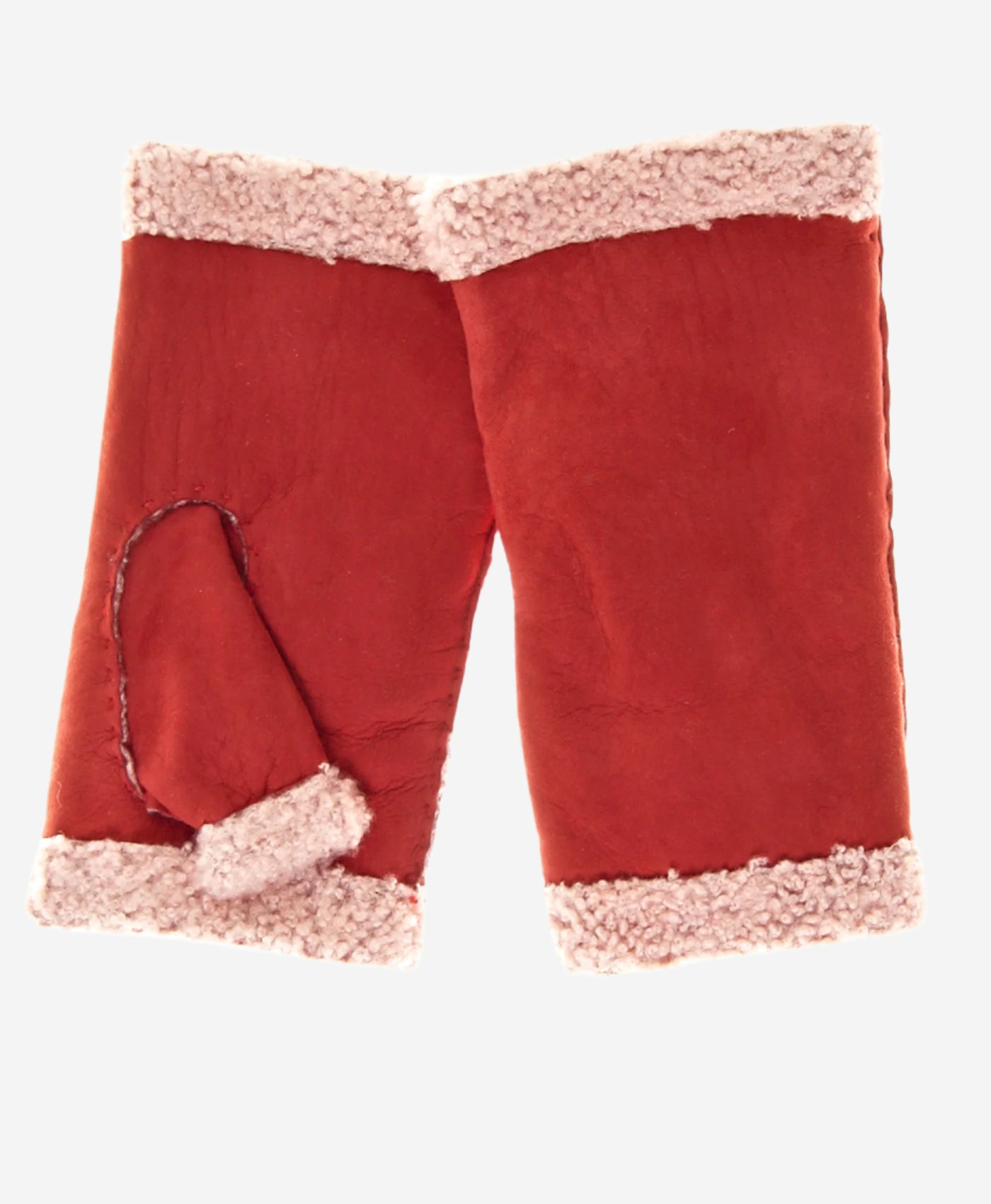 CA4163 (cranberry) - Women's Italian Lamb Shearling Fingerless Gloves - Leather Gloves Online - Luxury Leather Gloves - 2