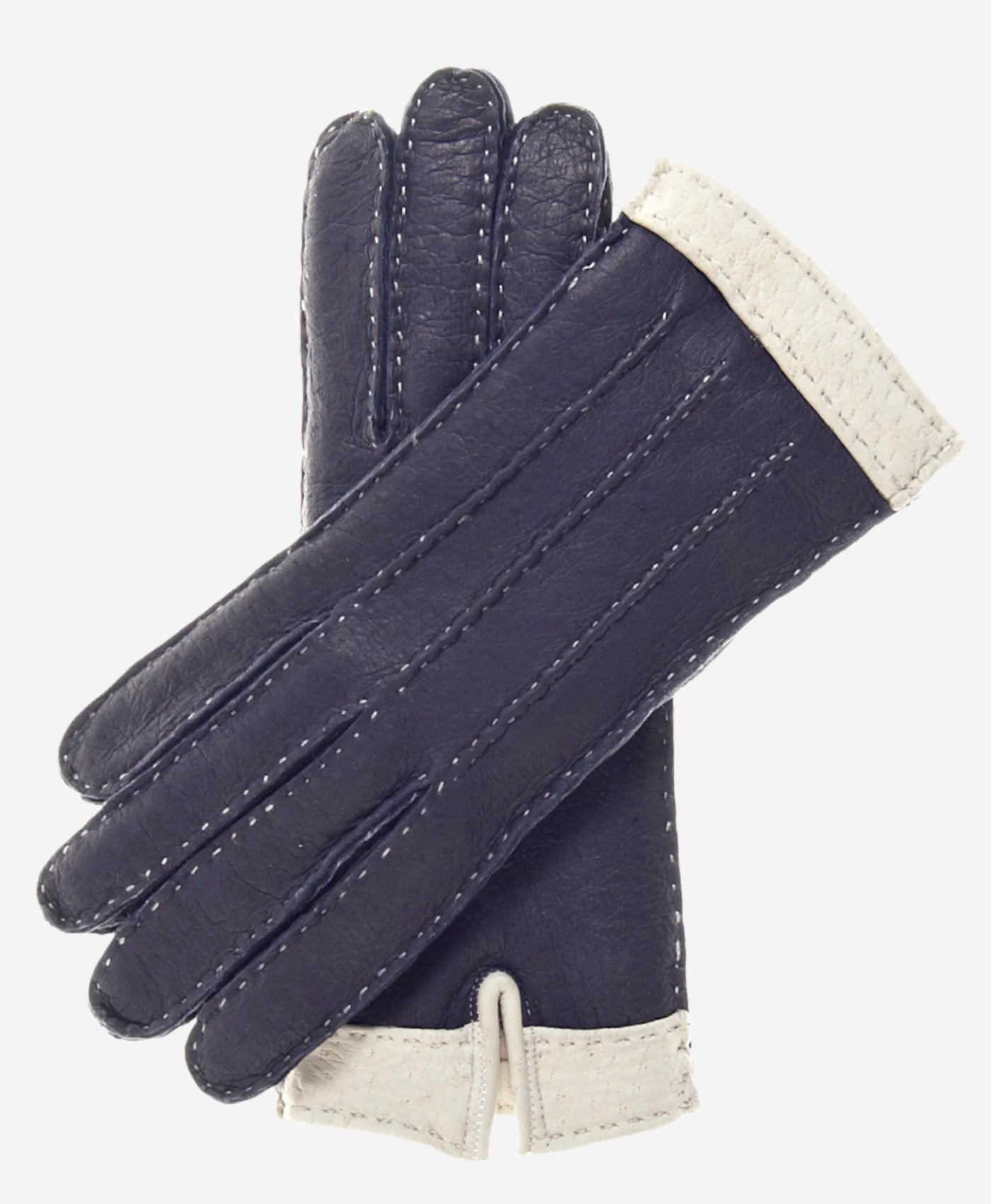 CA4384 (navy) - Women's Italian Cashmere Lined Peccary Gloves - Leather Gloves Online - Luxury Leather Gloves - 1