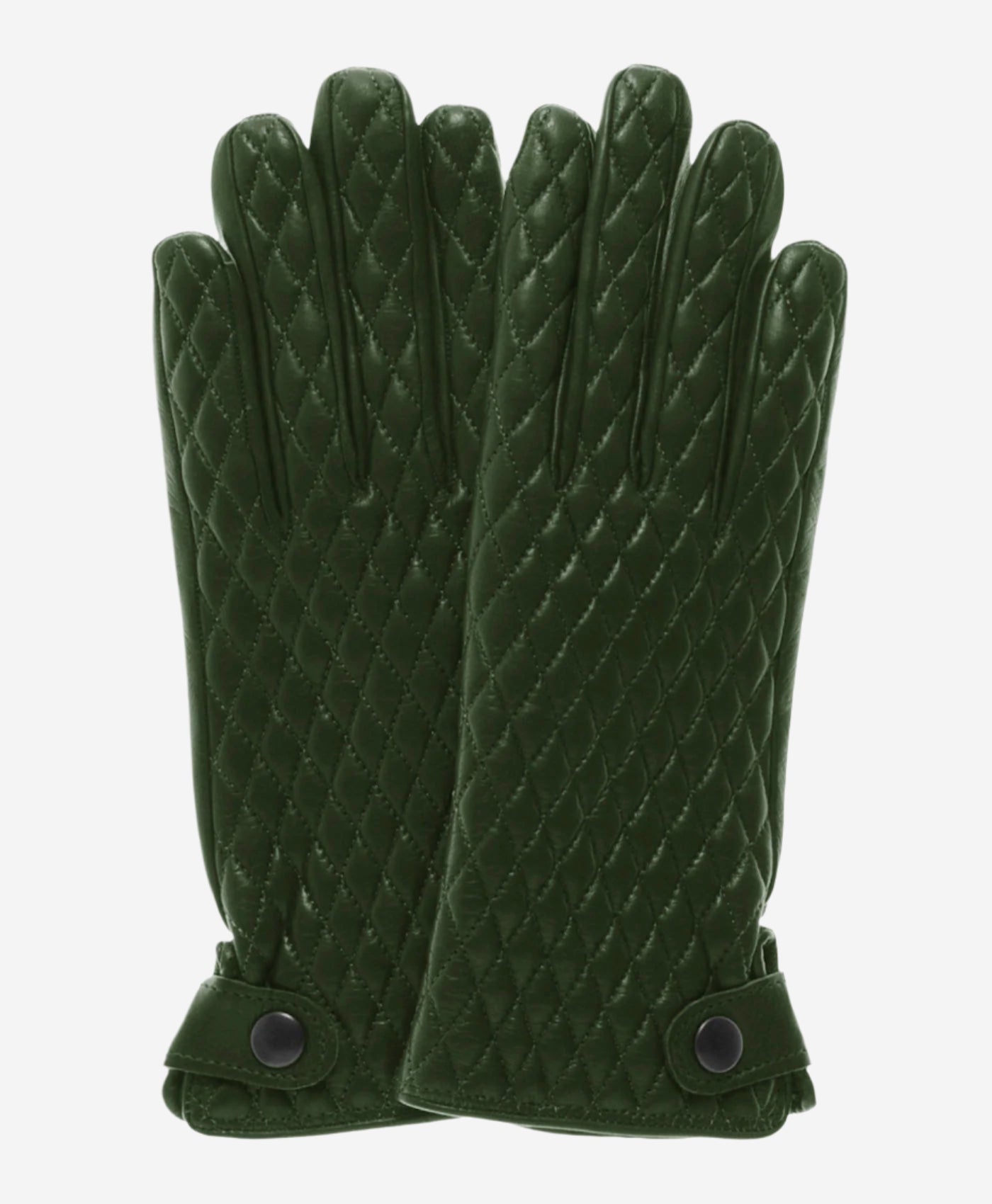 CA4439 (green) - Women's Quilted Leather Gloves With Cashmere Lining - Leather Gloves Online - Luxury Leather Gloves - 1