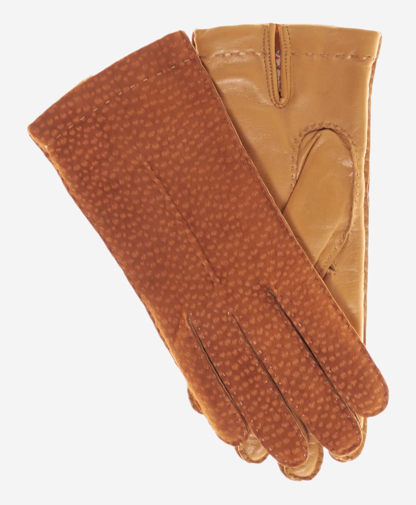 CA4538 (coffee) - Handsewn Italian Cashmere Lined Women's Carpincho Dress Gloves - Leather Gloves Online - Luxury Leather Gloves - 1