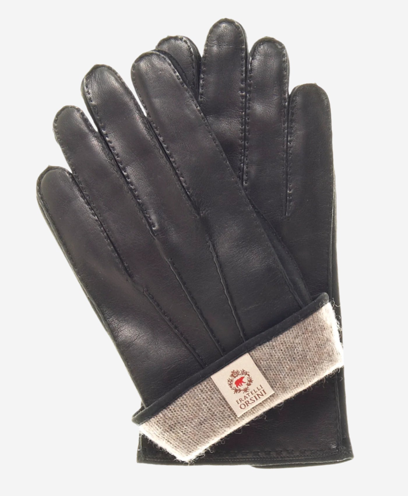 CC3104 (black) - Men's Handsewn Cashmere Lined Leather Gloves - Leather Gloves Online - Luxury Leather Gloves - 3