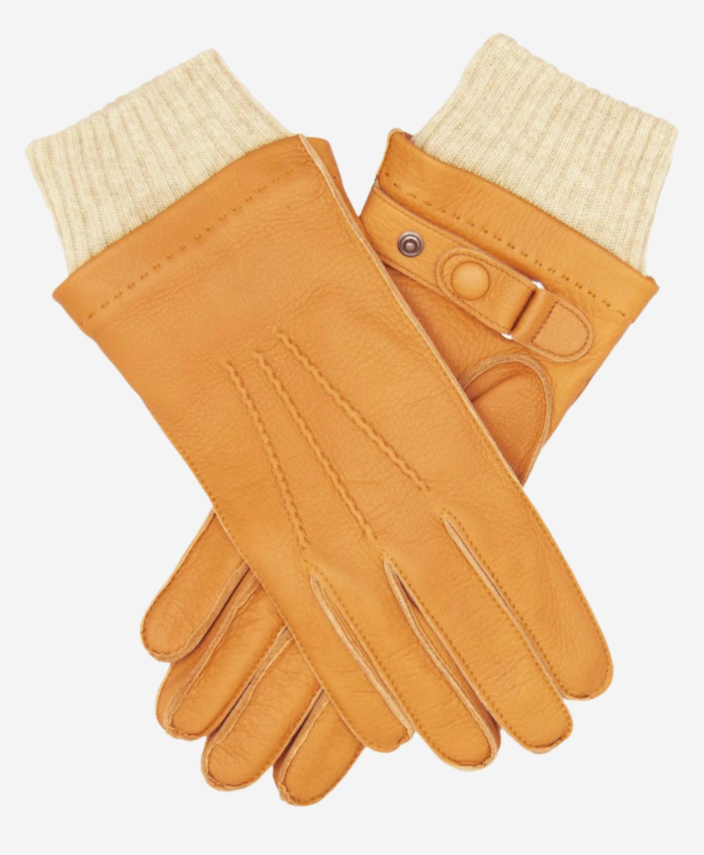 CC3115 (saddle) - Men's Italian Deerskin Leather Gloves with Cashmere Lining - Leather Gloves Online - Luxury Leather Gloves - 1