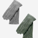 CC3117 (slate) - Men's Italian cashmere lined suede formal and dress leather gloves
