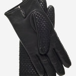 CC3339 (black) - Men's Woven Leather Gloves With Cashmere Lining - Leather Gloves Online - Luxury Leather Gloves - 2