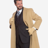 CC3630 (natural) - Men's Handsewn Italian Cashmere Lined Nubuck Gloves - Leather Gloves Online - Luxury Leather Gloves - 2