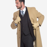 CC3630 (natural) - Men's Handsewn Italian Cashmere Lined Nubuck Gloves - Leather Gloves Online - Luxury Leather Gloves - 3