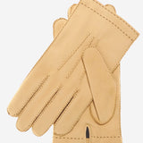 CC3630 (natural) - Men's Handsewn Italian Cashmere Lined Nubuck Gloves - Leather Gloves Online - Luxury Leather Gloves - 1